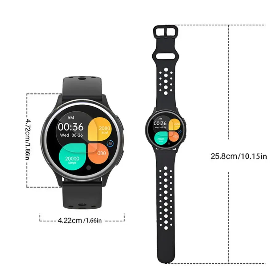 Women’s Smart Health Watch – Large Round Display, Heart Rate & Step Tracking, Bluetooth Smartwatch with IP67 Waterproof Protection (iOS & Android Compatible)