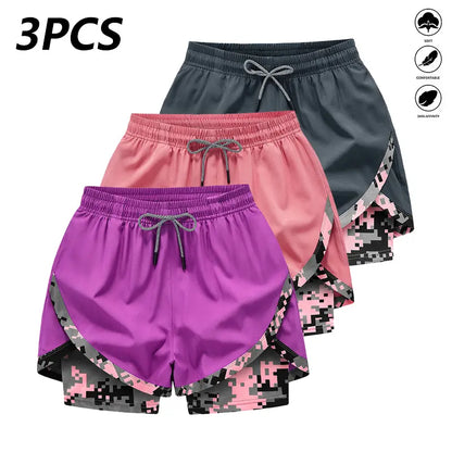 3‑Pack Women’s High‑Waist Casual Athletic Shorts – Lightweight Breathable Yoga & Summer Fitness Shorts