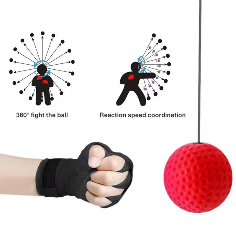 Head‑Mounted Boxing Reflex Ball – PU Speed Training Ball for MMA, Muay Thai, Sanda & Fitness Reaction Work