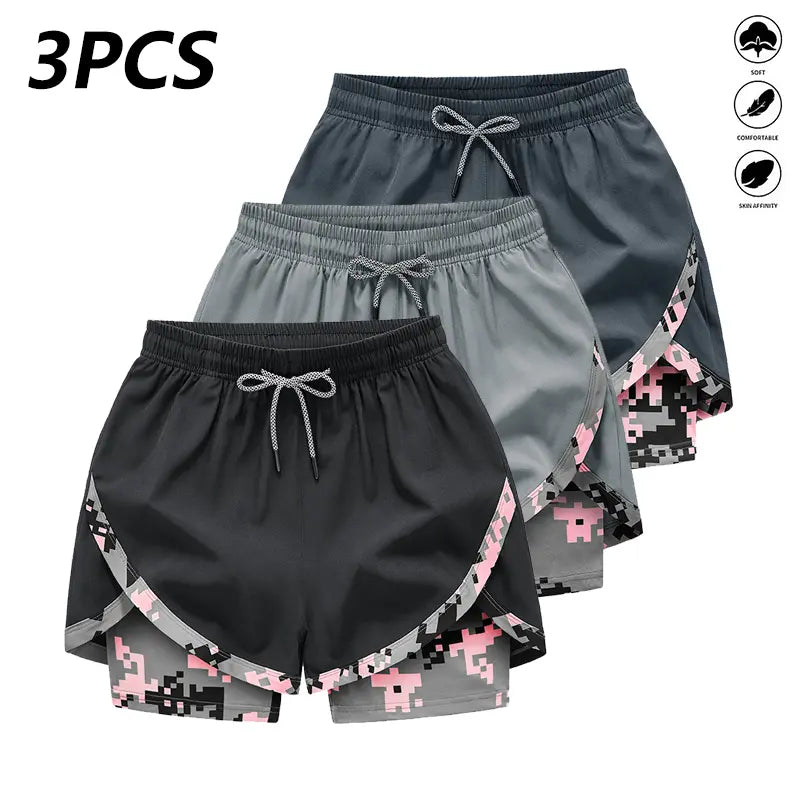 3‑Pack Women’s High‑Waist Casual Athletic Shorts – Lightweight Breathable Yoga & Summer Fitness Shorts
