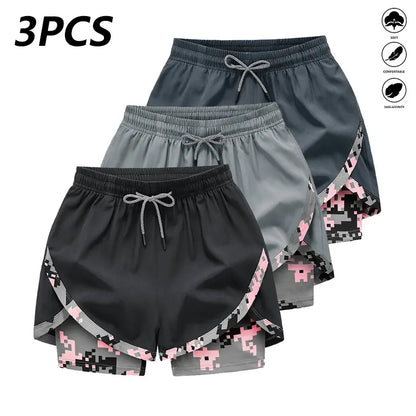 3‑Pack Women’s High‑Waist Casual Athletic Shorts – Lightweight Breathable Yoga & Summer Fitness Shorts