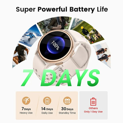 Women’s Smart Health Watch – Large Round Display, Heart Rate & Step Tracking, Bluetooth Smartwatch with IP67 Waterproof Protection (iOS & Android Compatible)
