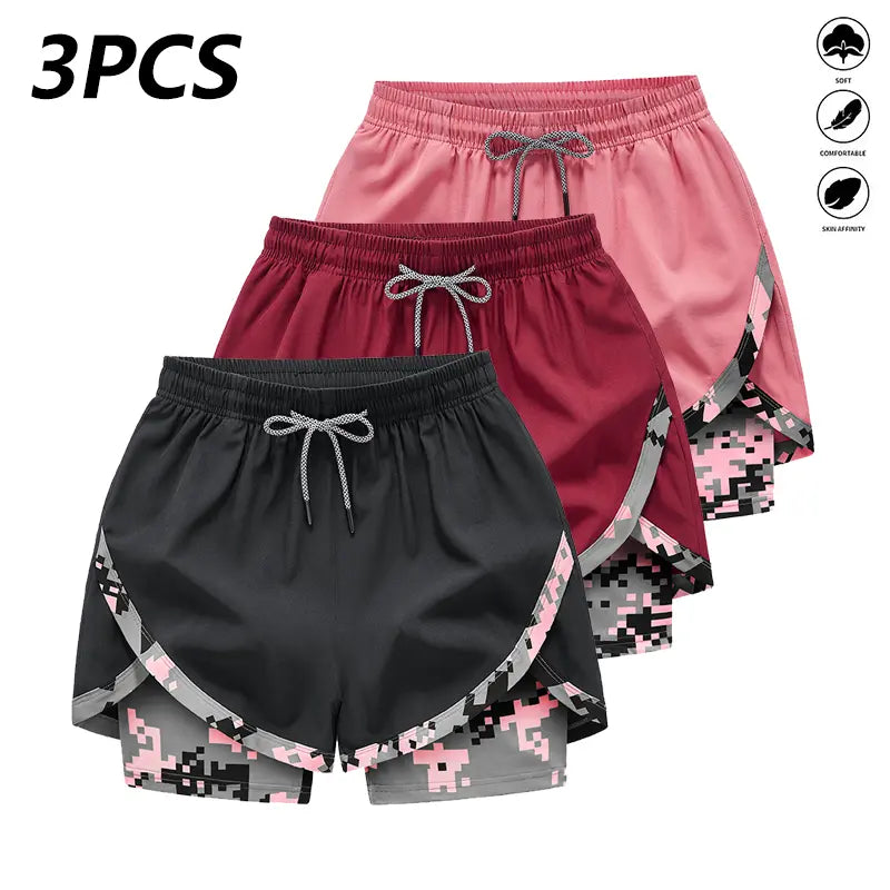 3‑Pack Women’s High‑Waist Casual Athletic Shorts – Lightweight Breathable Yoga & Summer Fitness Shorts
