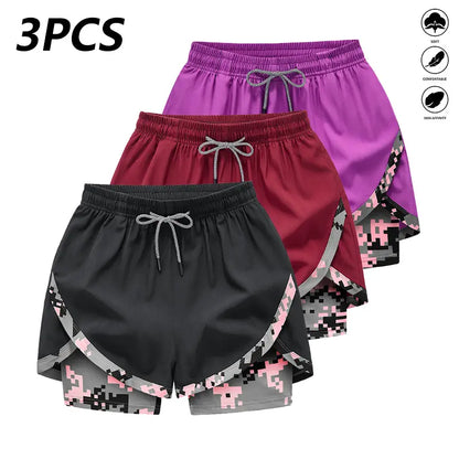 3‑Pack Women’s High‑Waist Casual Athletic Shorts – Lightweight Breathable Yoga & Summer Fitness Shorts