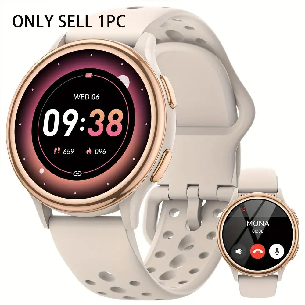 Women’s Smart Health Watch – Large Round Display, Heart Rate & Step Tracking, Bluetooth Smartwatch with IP67 Waterproof Protection (iOS & Android Compatible)