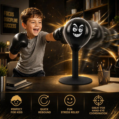 Desktop Boxing Punching Ball – Stress Relief Speed Trainer with PU Ball, Carbon‑Steel Spring & Suction Cup Mount