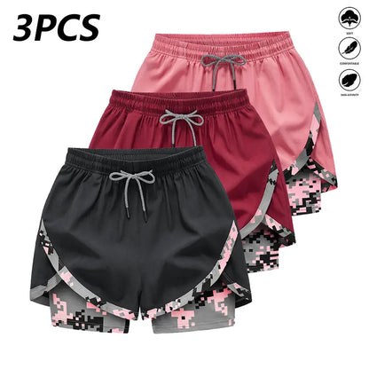 3‑Pack Women’s High‑Waist Casual Athletic Shorts – Lightweight Breathable Yoga & Summer Fitness Shorts