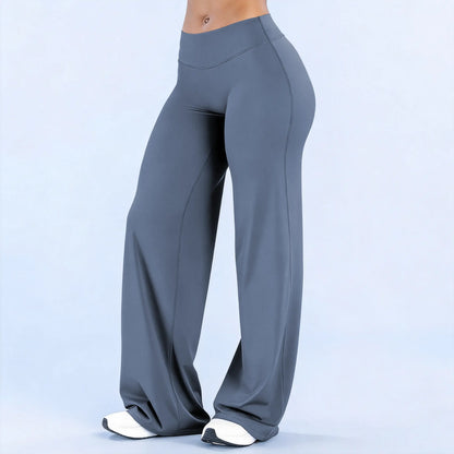 GYMER Sav Wide‑Leg Athletic Pants – Mid‑Waist Flare Yoga Pants with Tummy Control & Stretch Fabric
