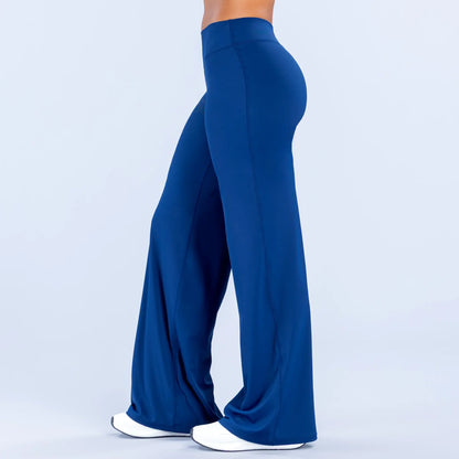 GYMER Sav Wide‑Leg Athletic Pants – Mid‑Waist Flare Yoga Pants with Tummy Control & Stretch Fabric