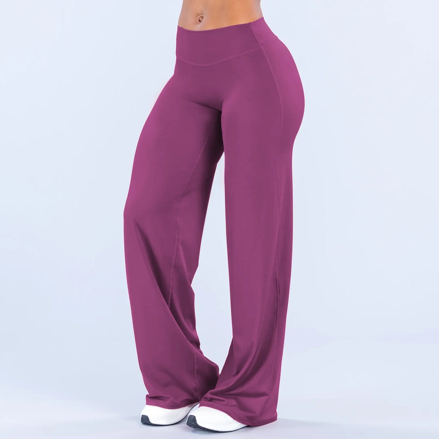 GYMER Sav Wide‑Leg Athletic Pants – Mid‑Waist Flare Yoga Pants with Tummy Control & Stretch Fabric