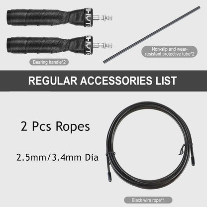 Weighted Jump Rope – Adjustable Tangle‑Free Speed Rope with Ball Bearings, 2.5mm & 3.4mm Cables for Fitness, Double Unders & Muscle Endurance