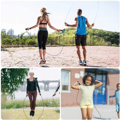 Weighted Jump Rope – Adjustable Tangle‑Free Speed Rope with Ball Bearings, 2.5mm & 3.4mm Cables for Fitness, Double Unders & Muscle Endurance