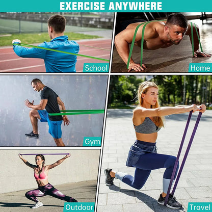 Heavy‑Duty Resistance Bands Set – 4‑Level Latex Pull‑Up Assist Bands for Strength Training, Pilates & Home Gym (15–120 lbs)