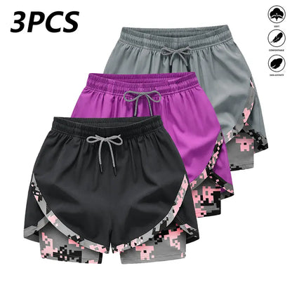 3‑Pack Women’s High‑Waist Casual Athletic Shorts – Lightweight Breathable Yoga & Summer Fitness Shorts