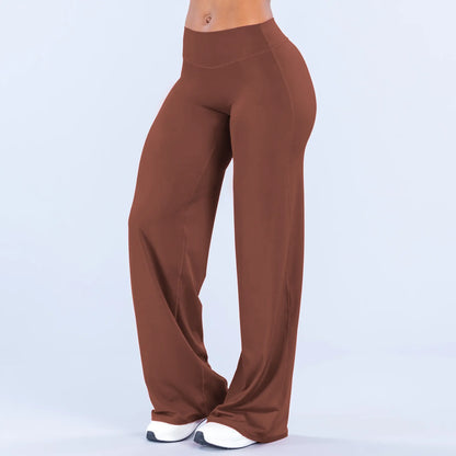 GYMER Sav Wide‑Leg Athletic Pants – Mid‑Waist Flare Yoga Pants with Tummy Control & Stretch Fabric