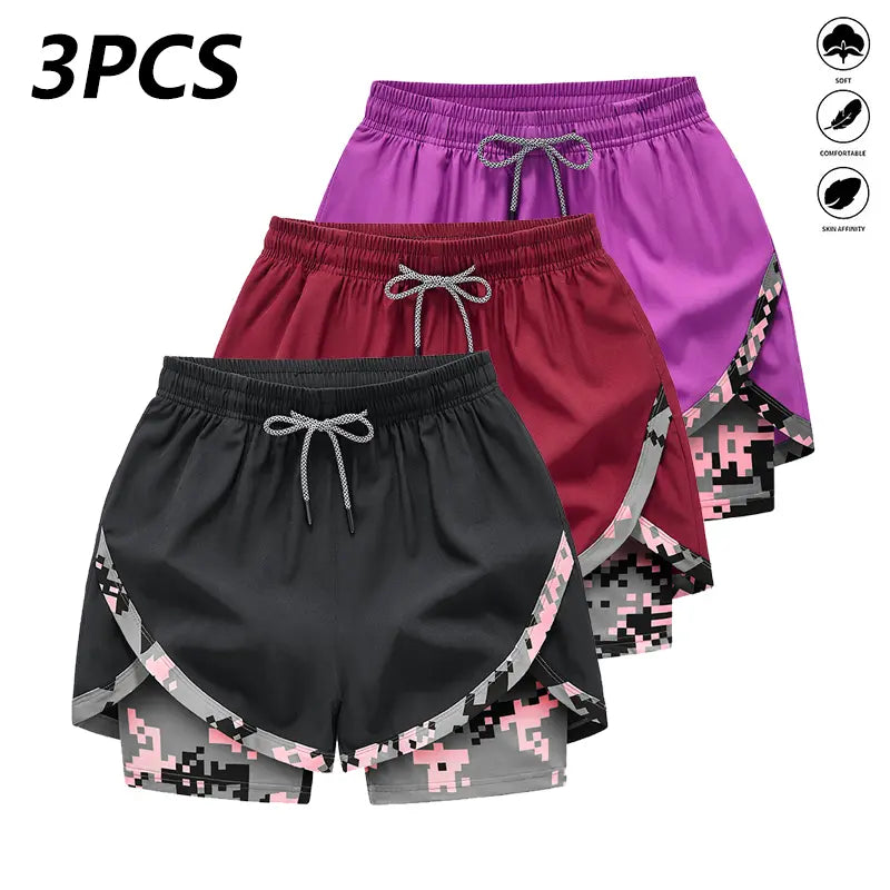 3‑Pack Women’s High‑Waist Casual Athletic Shorts – Lightweight Breathable Yoga & Summer Fitness Shorts