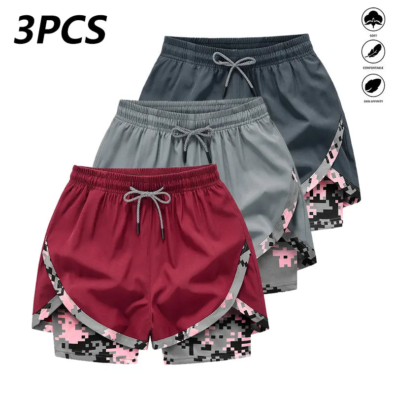 3‑Pack Women’s High‑Waist Casual Athletic Shorts – Lightweight Breathable Yoga & Summer Fitness Shorts