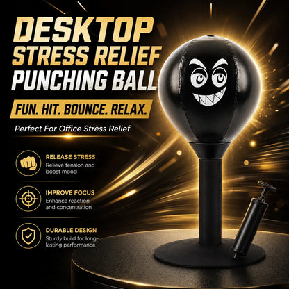 Desktop Boxing Punching Ball – Stress Relief Speed Trainer with PU Ball, Carbon‑Steel Spring & Suction Cup Mount