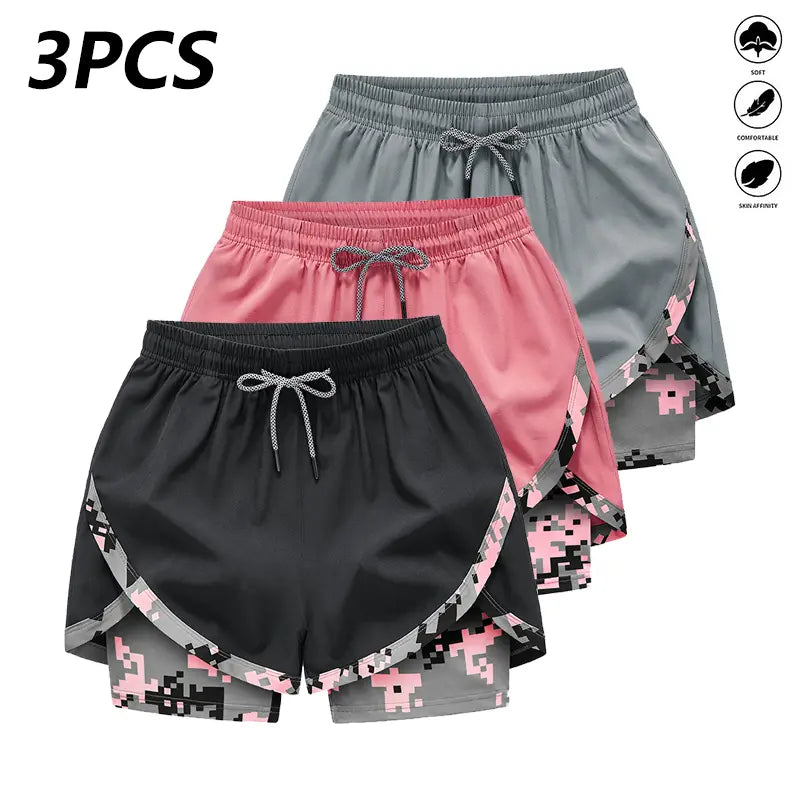 3‑Pack Women’s High‑Waist Casual Athletic Shorts – Lightweight Breathable Yoga & Summer Fitness Shorts