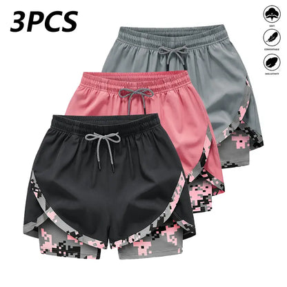3‑Pack Women’s High‑Waist Casual Athletic Shorts – Lightweight Breathable Yoga & Summer Fitness Shorts
