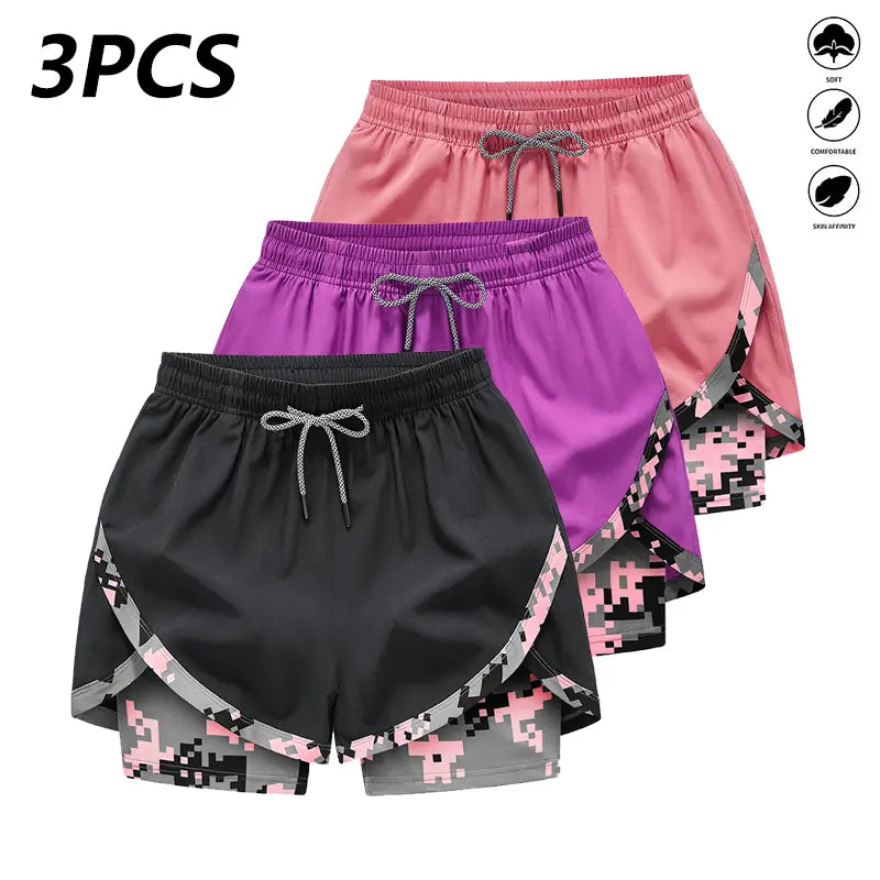 3‑Pack Women’s High‑Waist Casual Athletic Shorts – Lightweight Breathable Yoga & Summer Fitness Shorts